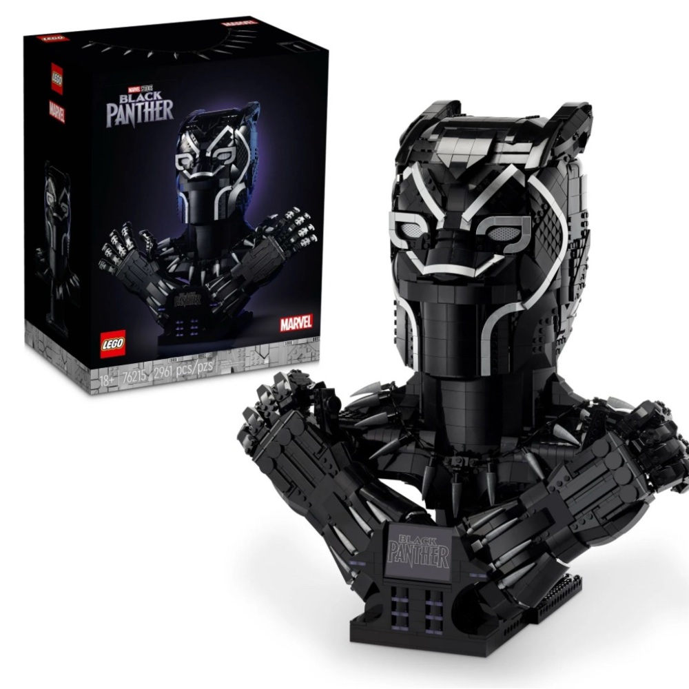 Lego Black Panther Bust in Black and Silver